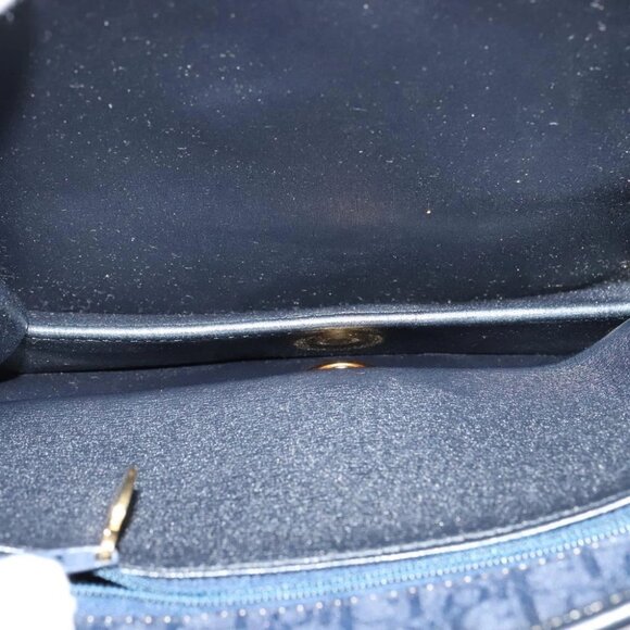 Christian Dior Trotter Canvas Shoulder Bag Navy Gold Auth ep8528 - Picture 12 of 15